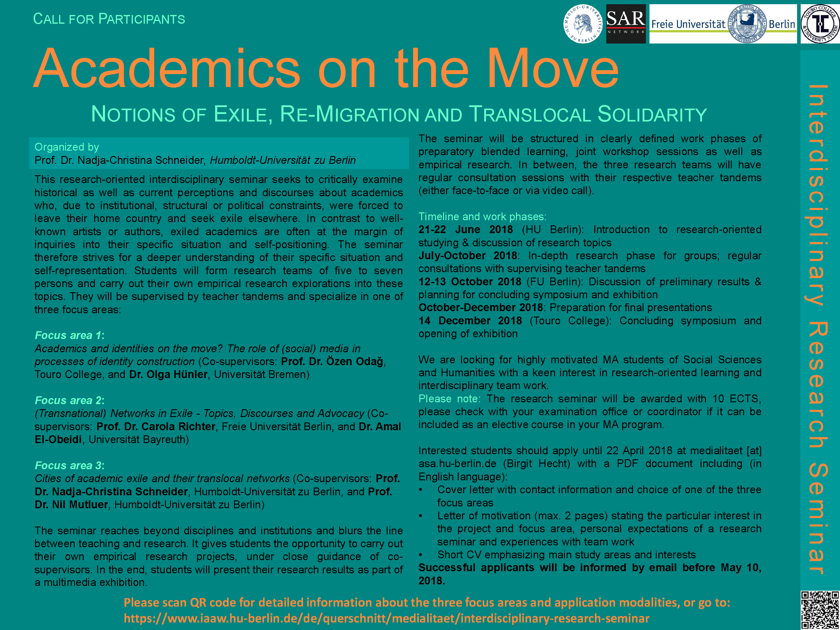 Academics on the Move Poster mit Call