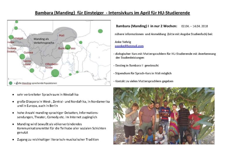 Bambara Intensivkurs 04/2018