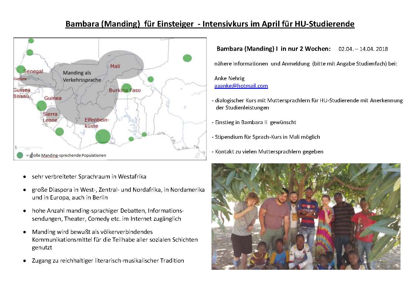 Bambara Intensivkurs 04/2018