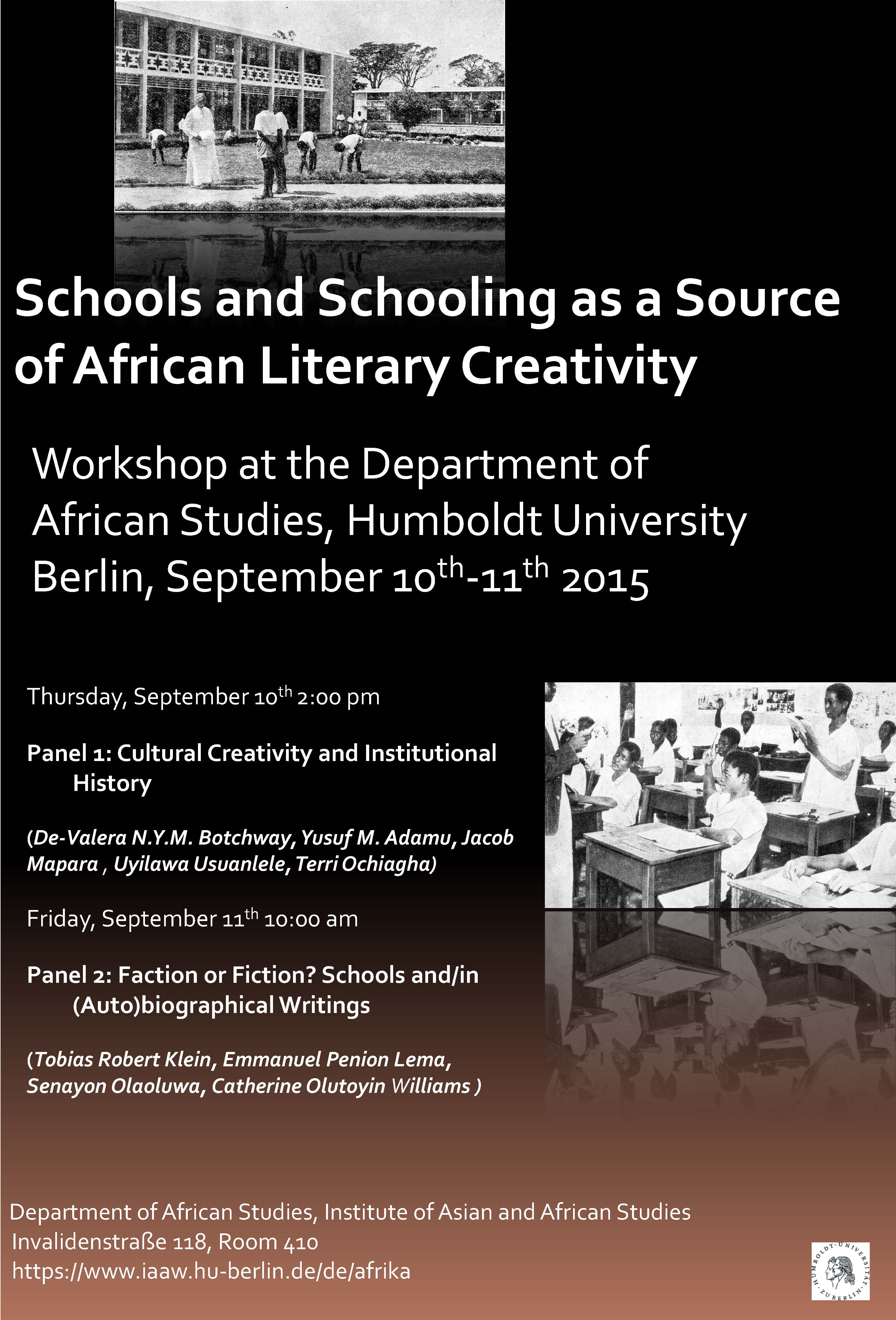 Schools and Schooling as a Source of African Literary and Cultural Creativity 1