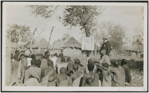 Missionary Carl Hoffmann teaching the Gospel