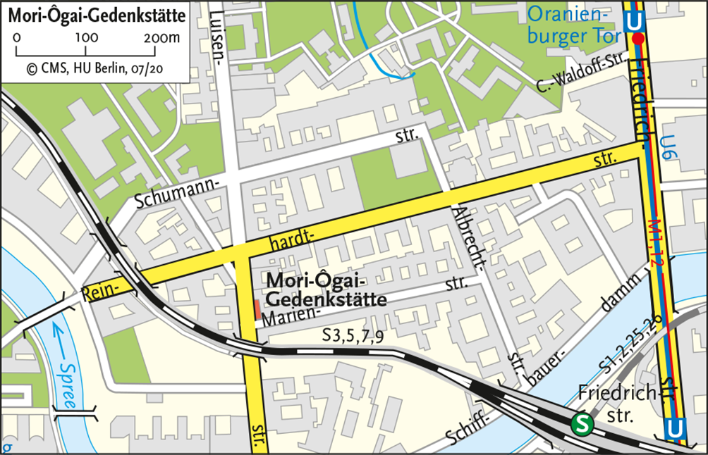 Stadtplan Mori Ôgai Gedenkstätte