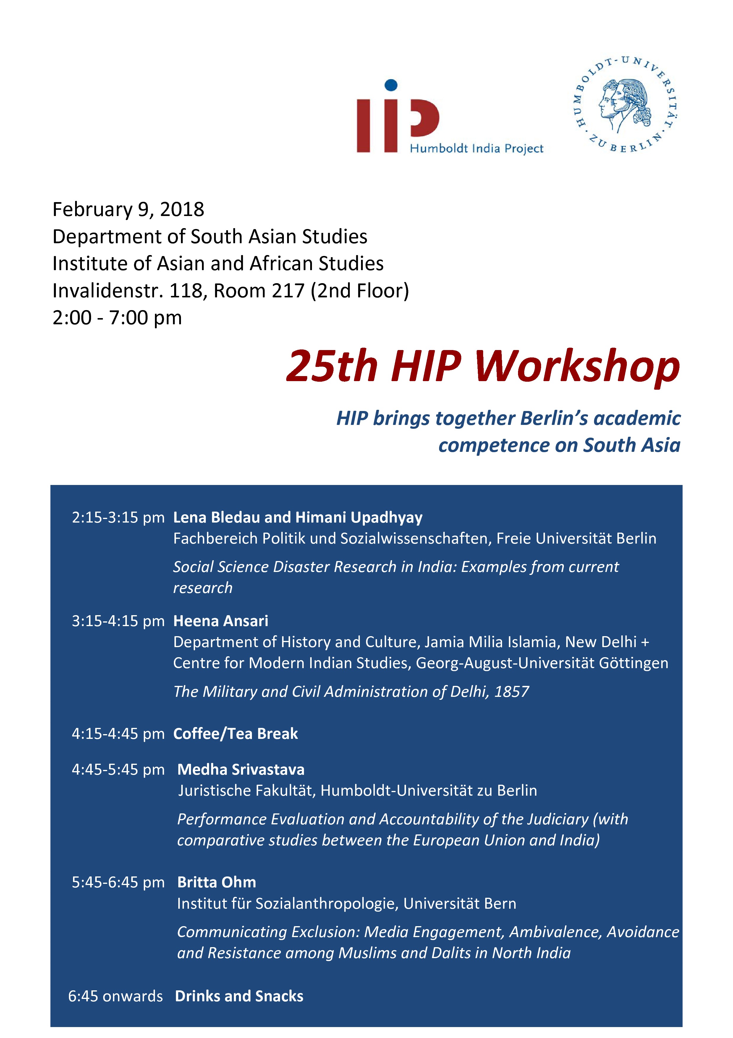 25th HIP Workshop