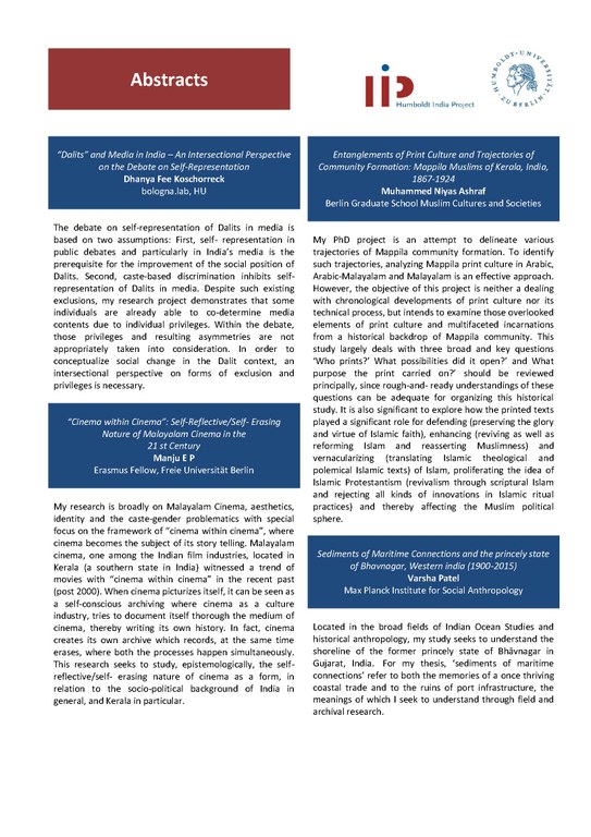 18th HIP Workshop Abstracts