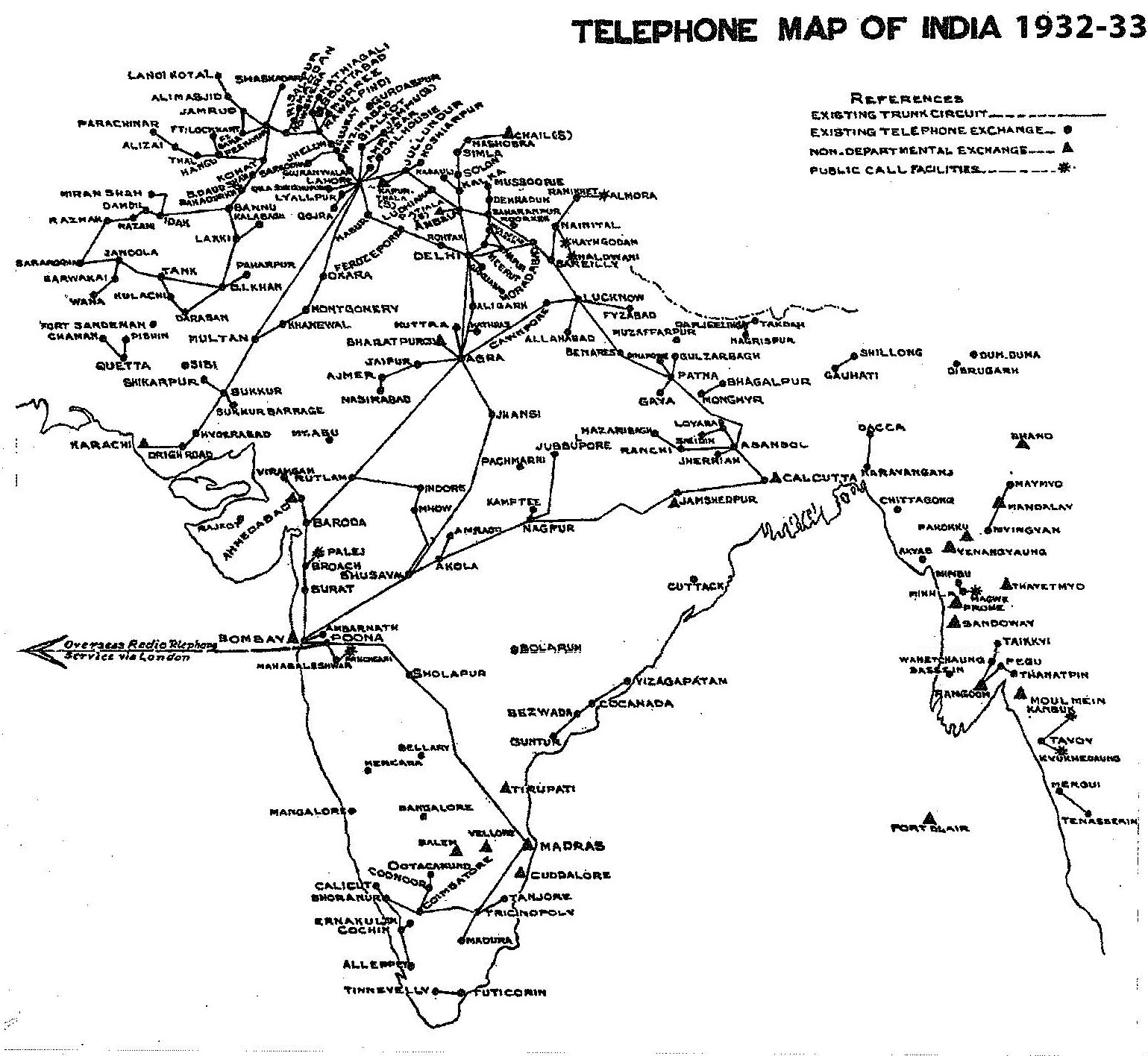 Telecommunication Project - Telephone Map 1933