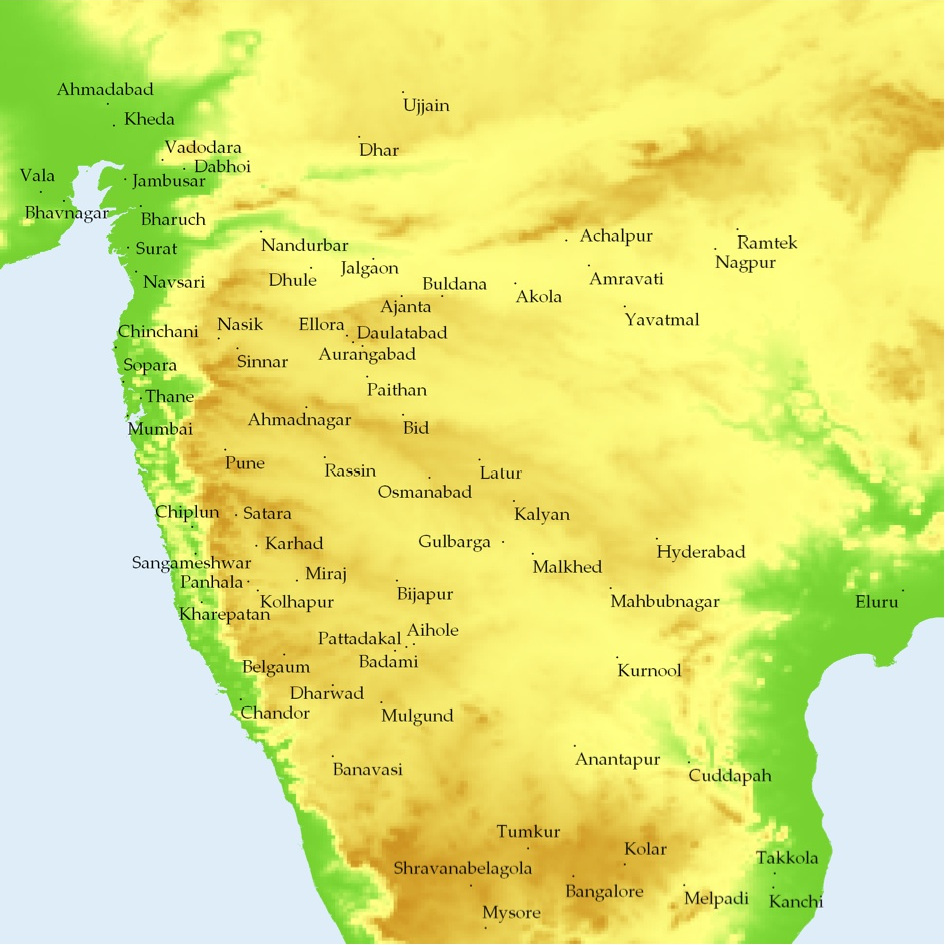Sanskrit-Inschriften Karte