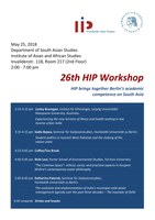25.05.: 26. HIP-Workshop ab 14:00 Uhr 