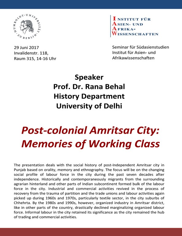 Vortrag Amritsar Prof Behal