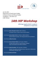 14th HIP Workshop: 23th January 2015