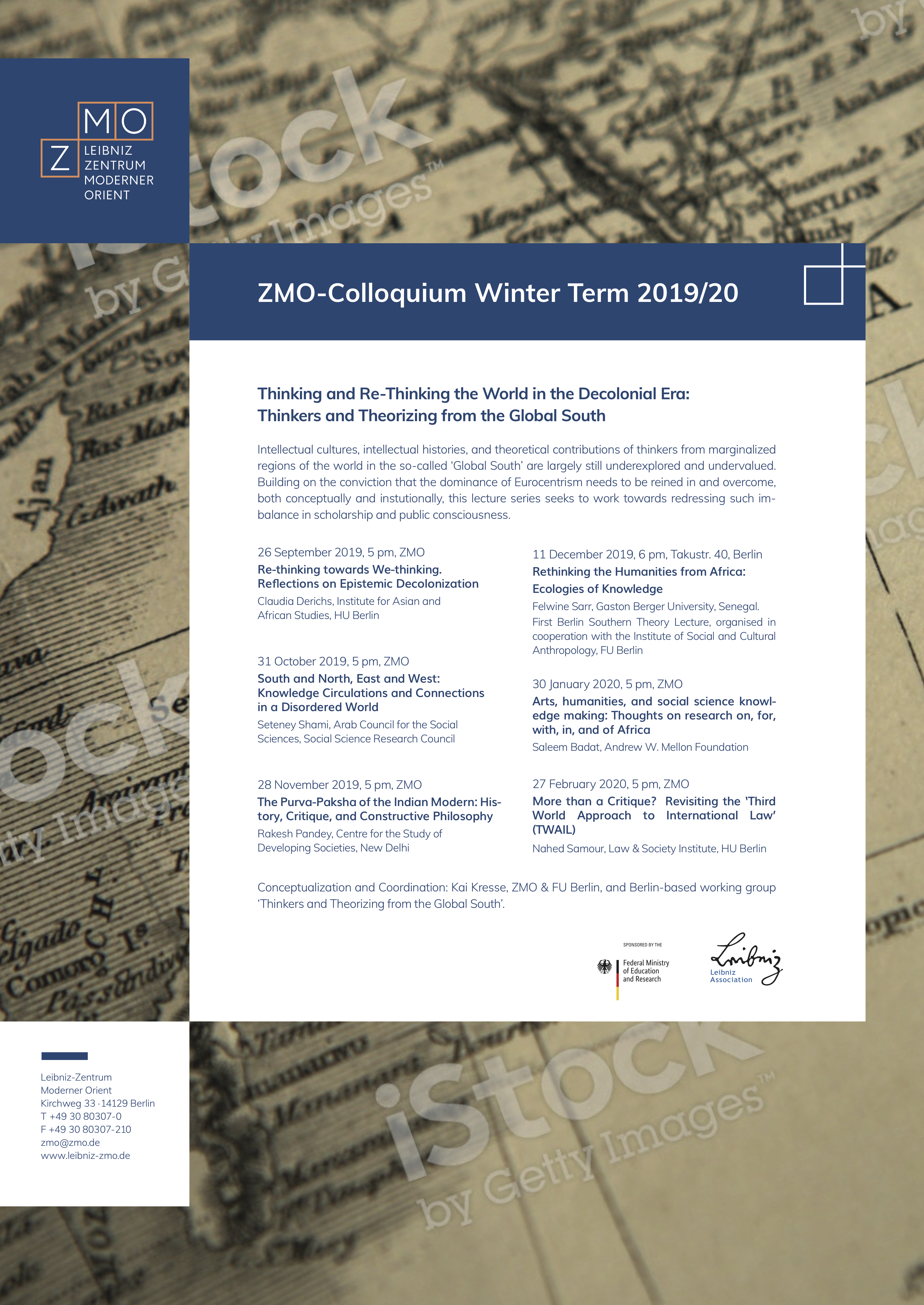 ZMO Colloquium Winter Term 2019/20