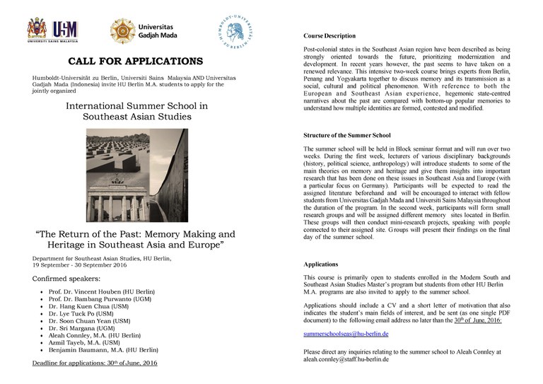 Call For Applications Call for Applications
