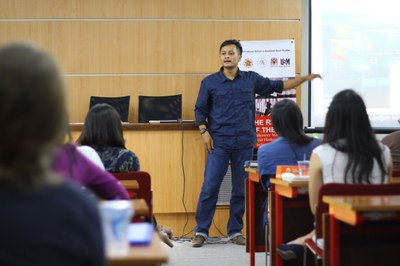 One of the Indonesian teachers giving his lecture