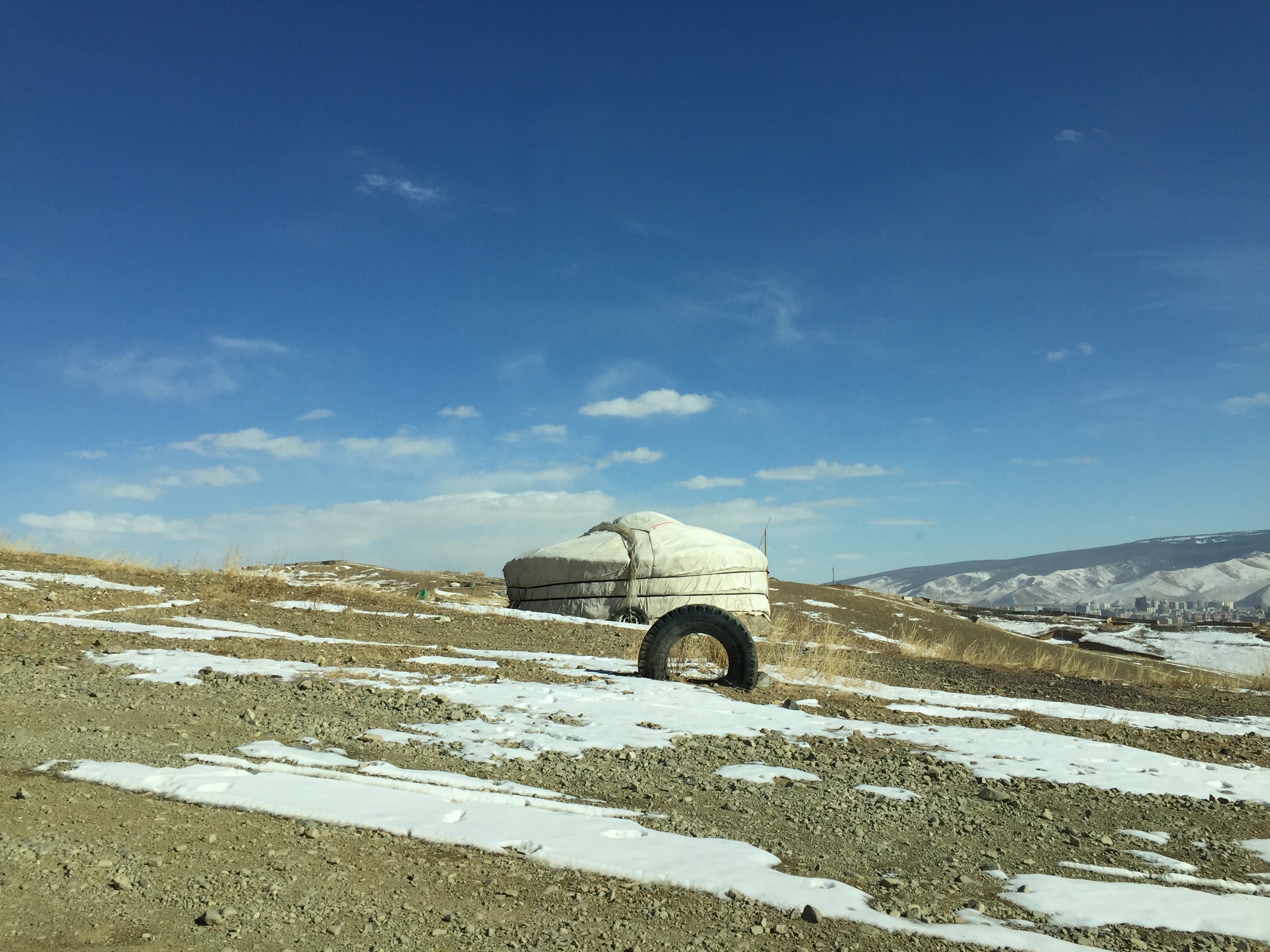 Land Possession with Car Wheels in Ulaanbaatar