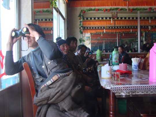 Looking into the future. Tibetan restaurant.