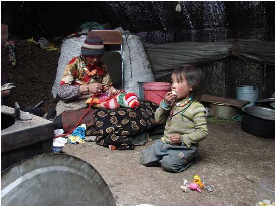 In einem tibetischen Zelt