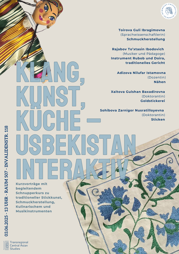 03.06.2025; Workshop zu Usbekischer Kunst, Musik und Küche; 13 Uhr, Raum 507