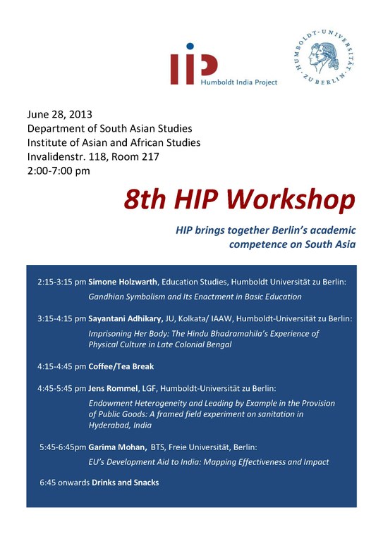 8th HIP Workshop - 28th June, 2013 - Invitation 8th HIP Workshop - 28th June, 2013 - Invitation
